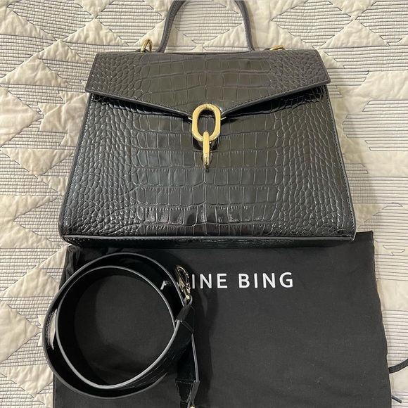 New-  Bing Dana croc effects Embossed bag - Picture 4 of 16